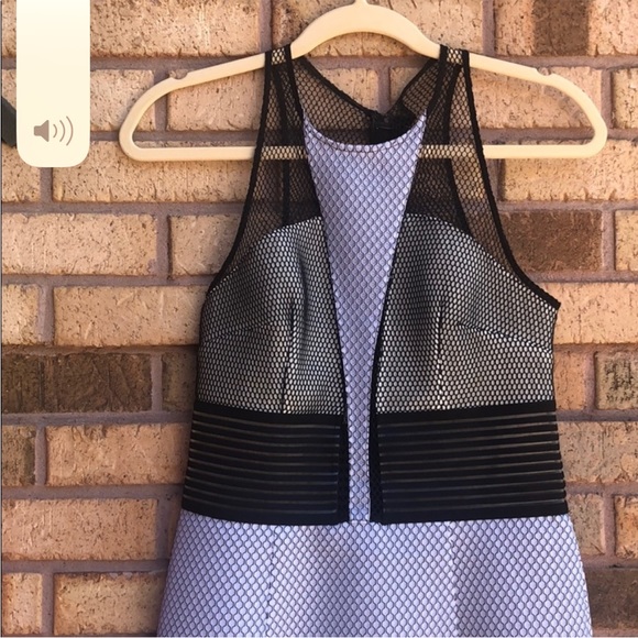 SACHIN + BABI Convergence Sleeveless Mesh Mixed Media Sheath Dress  🤍🖤 - Picture 5 of 10